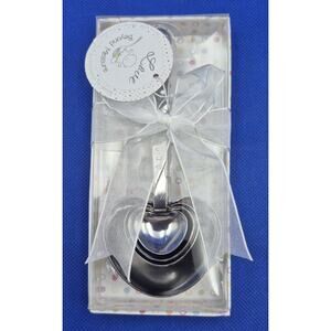 Heart-Shaped 4-Piece Measuring Spoon Set Love Beyond Measure Kate Aspen NEW